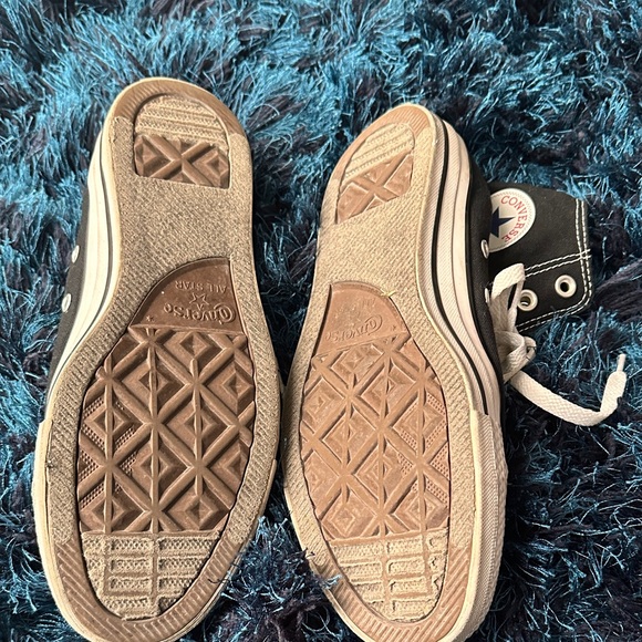 Converse WomenBlack and White High-Top Sneakers - Picture 2 of 3